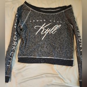 Look could kyll black dark gray sweatshirt size s